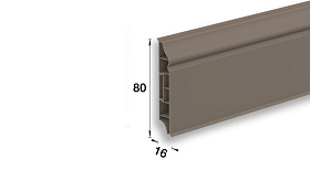 Напольный плинтус Идеал Дюра Фигурный 036 Платиново-Серый 2200мм/80мм/16мм, 1 м.п.